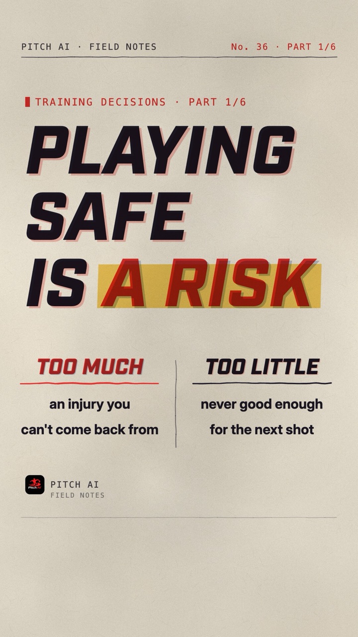 Field Notes cover reading Is playing it safe the biggest risk, part 1 of the Training Decisions series